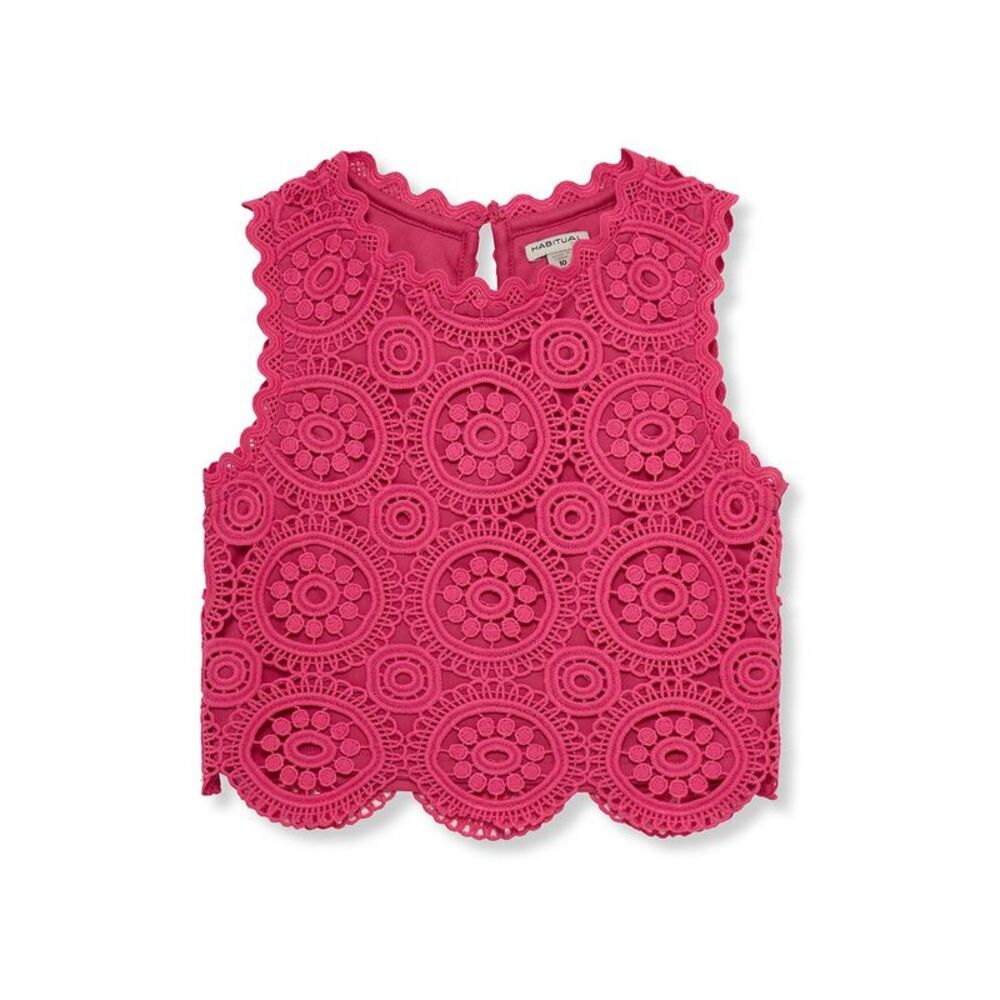 Habitual Girls  Crochet Tank Top, Pink